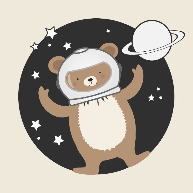 niedlicher Astronauten Bär im comic Stil