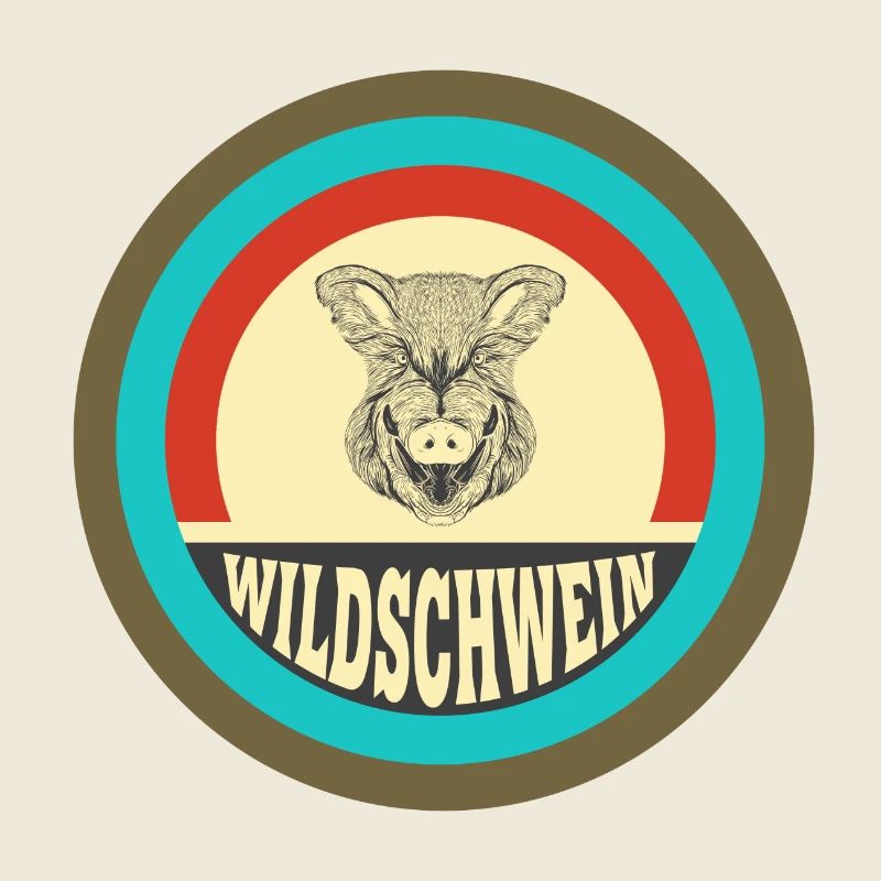 Wildschwein Vintage Design
