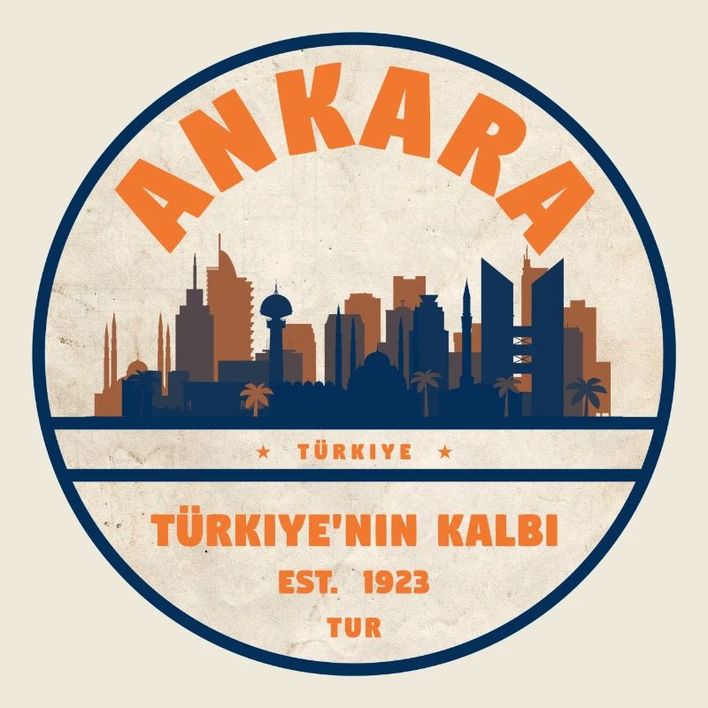 Ankara Herz Skyline Retro Badge