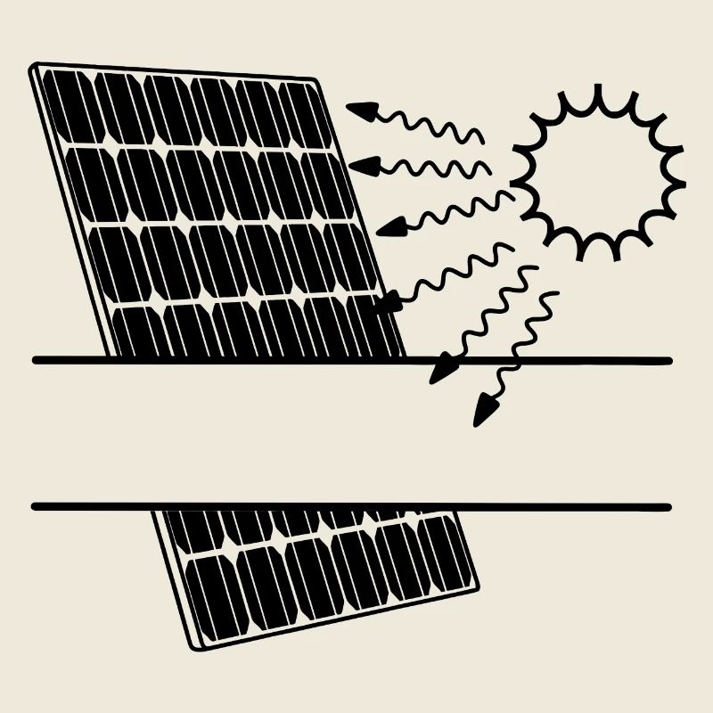Solarpanel mit Sonneneinstrahlung und Sonne