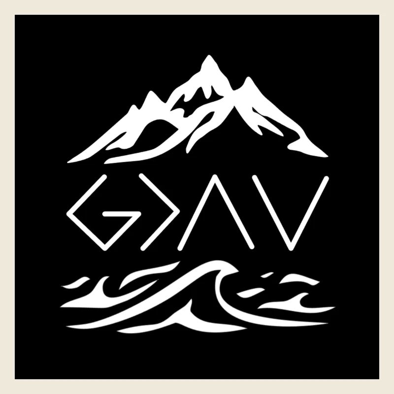 God is greater (white on black)