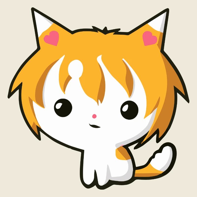 Kawaii Anime Cat - Graphique de chat mignon