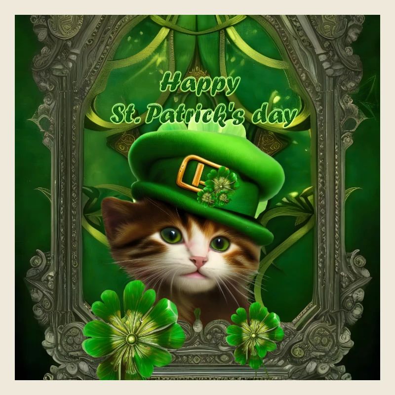 Un chaton mignon célèbre la Saint-Patrick
