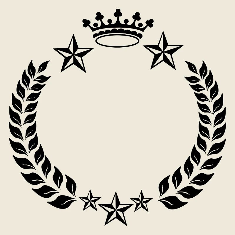 Stars crown laurel wreath