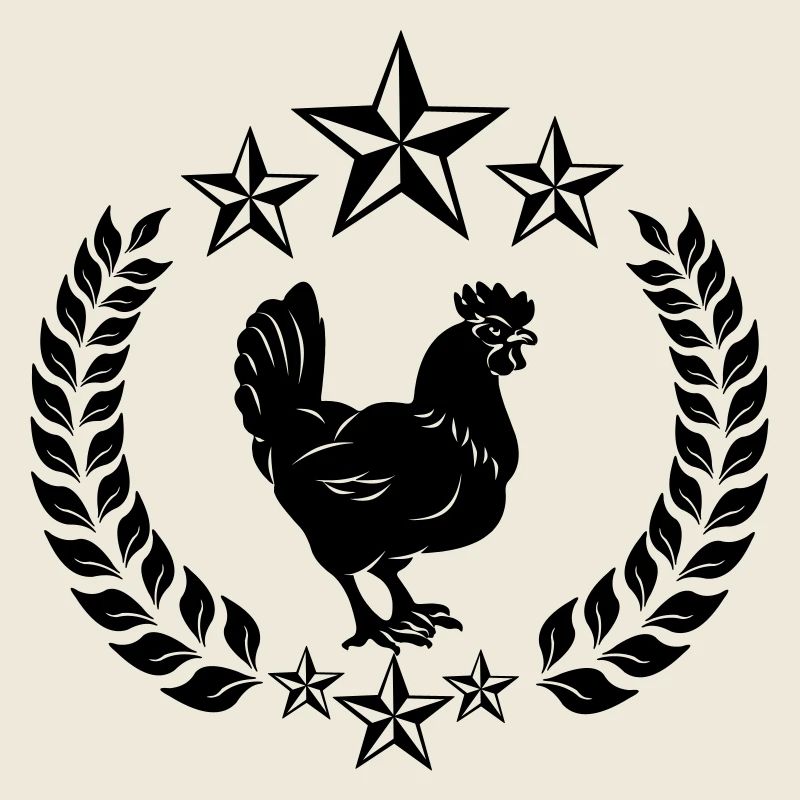 Poulet noir avec étoiles