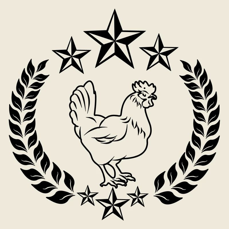 Poulet blanc avec étoiles