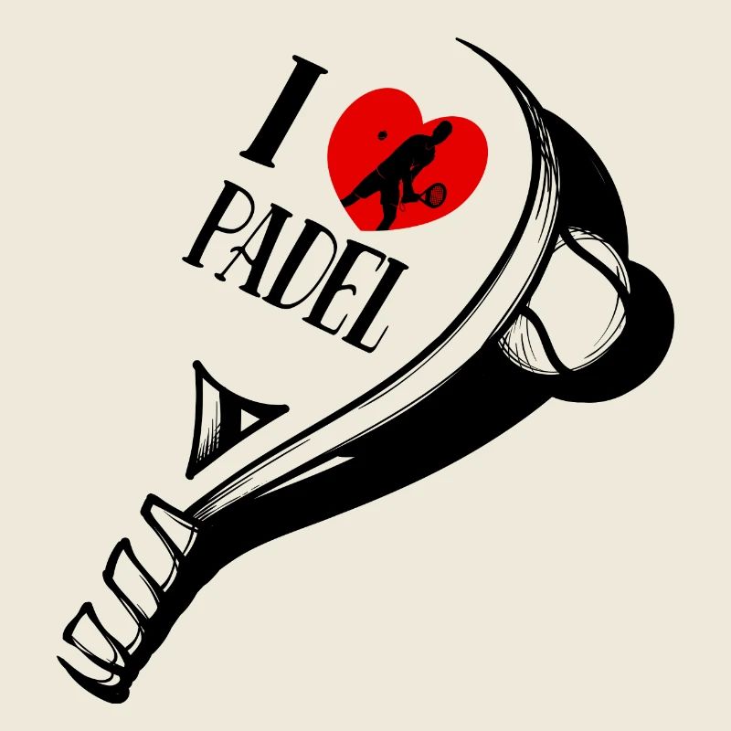 Player Statement Heart I Love Padel Racket