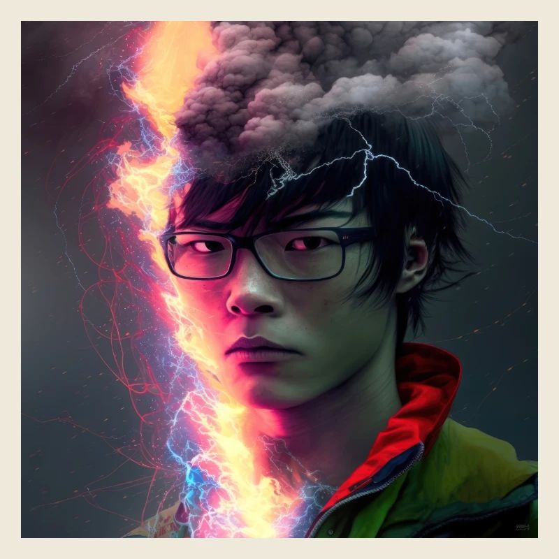 Portrait elektrik - Rift électrique visage néon