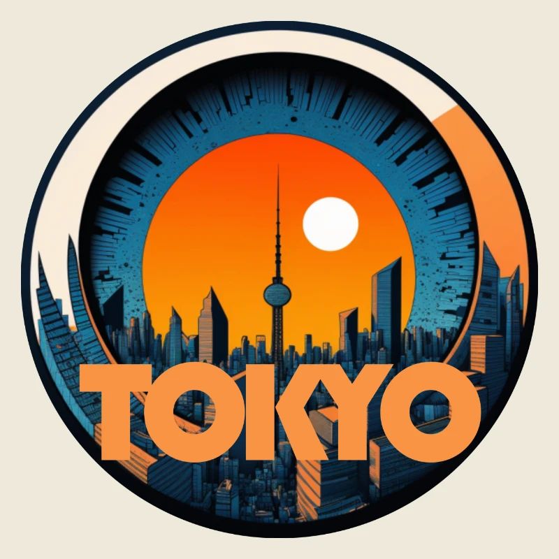 Tokyo Sunset Abzeichen