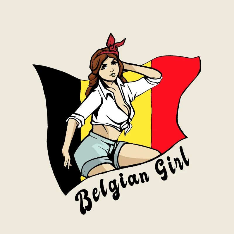Belgien Mädchen Flaggen Design