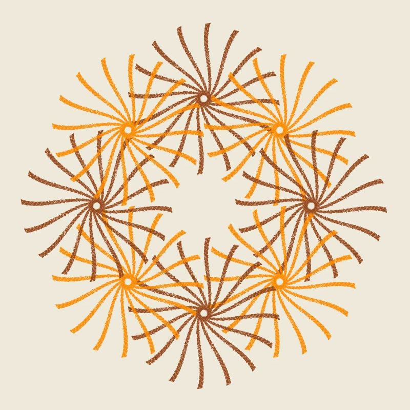 Bar Sun Circled Twirl Shape
