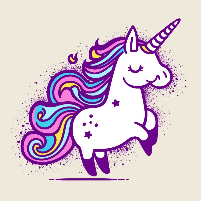 Skurriles Regenbogen-Einhorn-Design