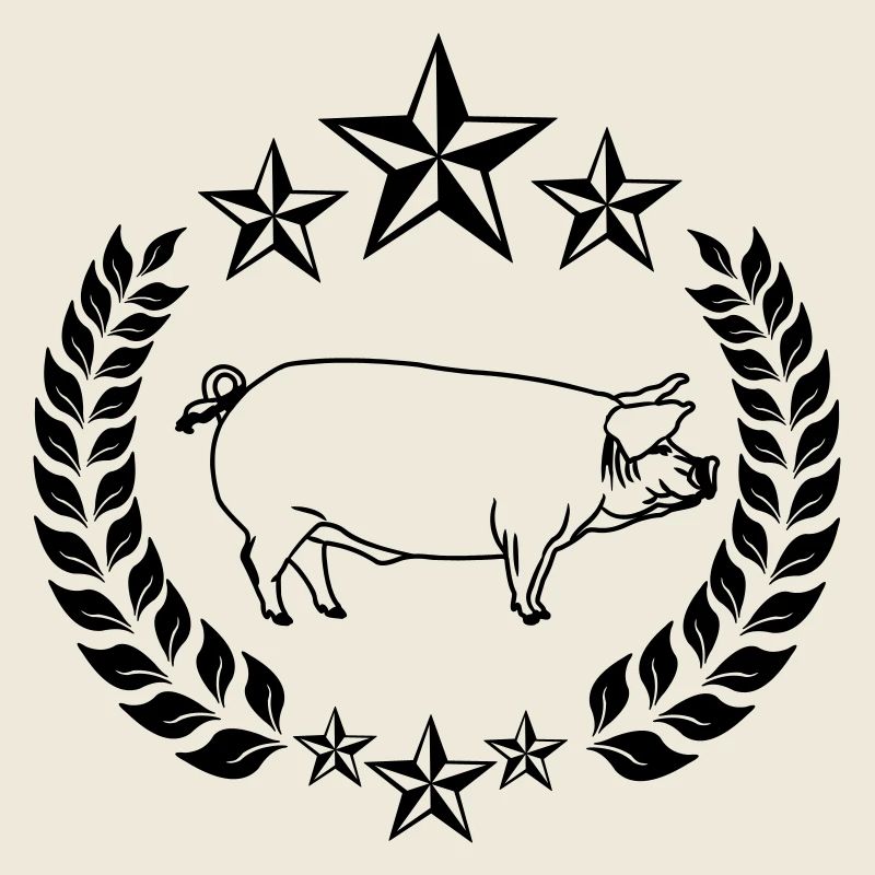 Cochon transparent cochon dans une couronne de laurier