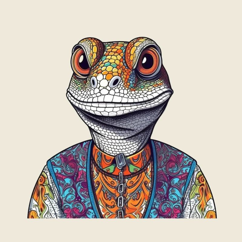 Colorful lizard in street style