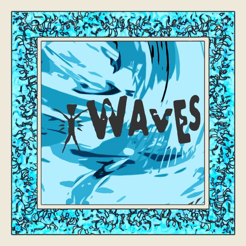 Art de vague vibrant en bleu - surfer design