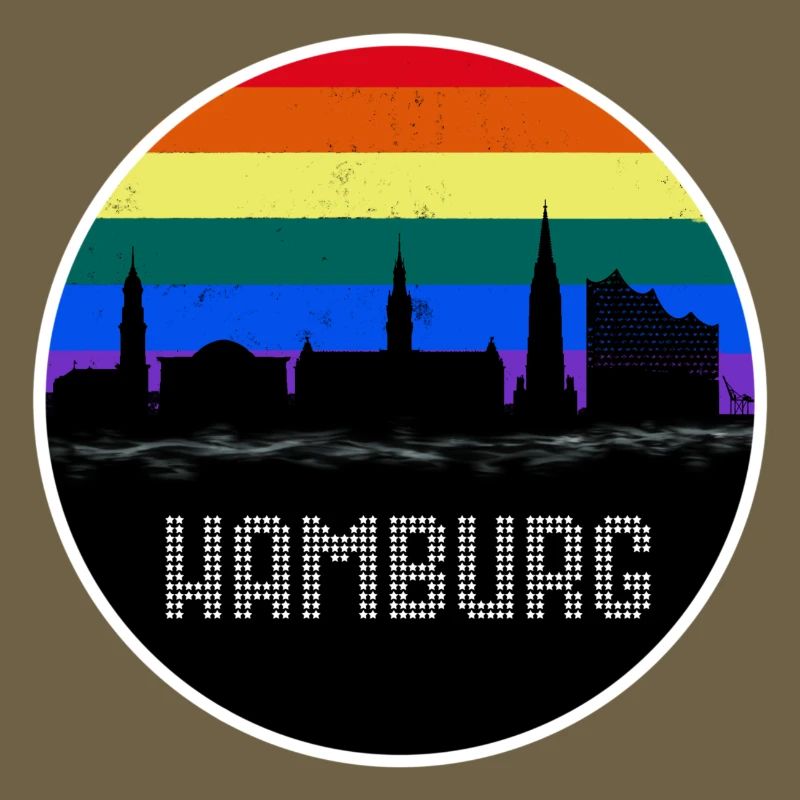 Hamburg Skyline Regenbogen