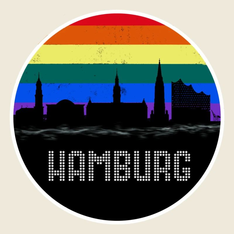 Hamburg Skyline Regenbogen