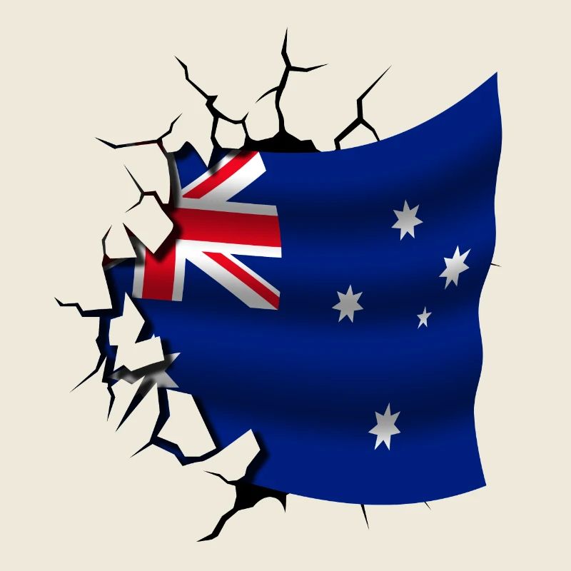 Drapeau de l’Australie - Australie - Drapeau cassé