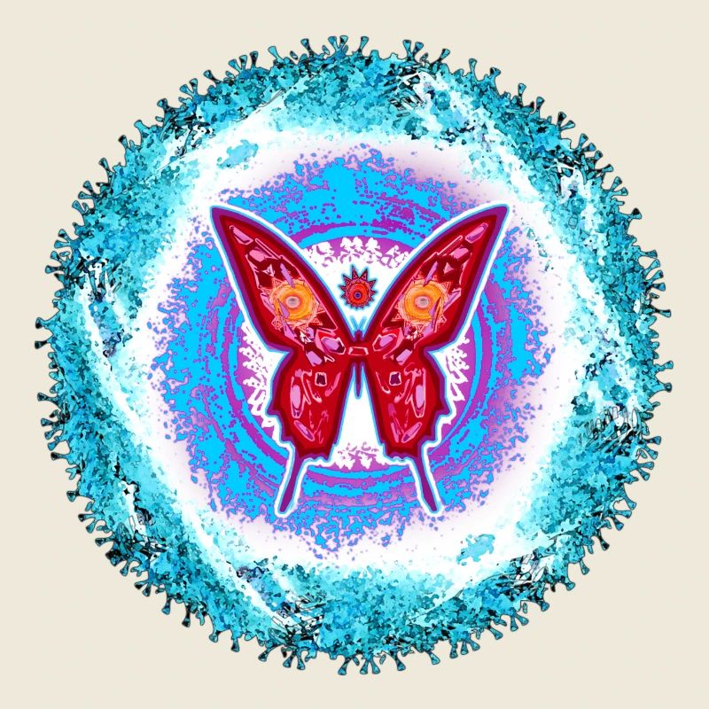 Leuchtender Schmetterling mit geistigem Muster