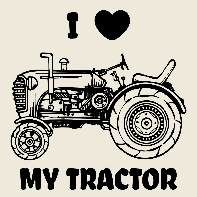 Heart I Love Tractor Statement Field Vehicle