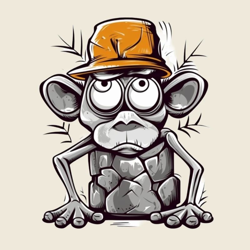 Humorvoller Affe mit Mütze Illustration
