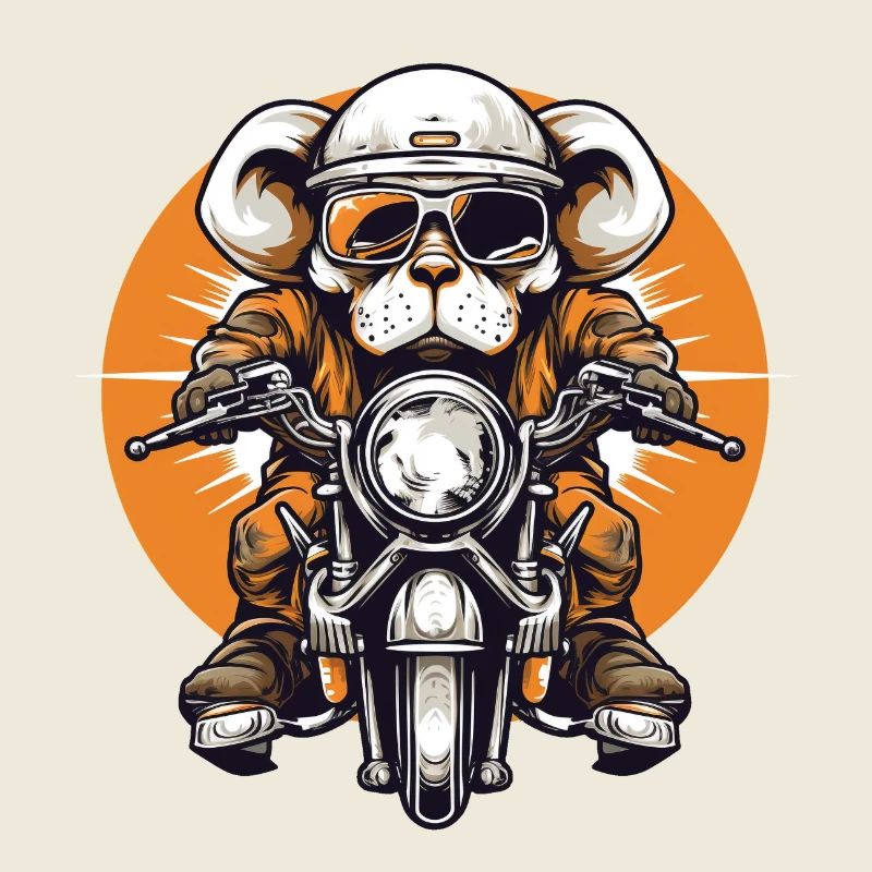 Hund auf Motorrad