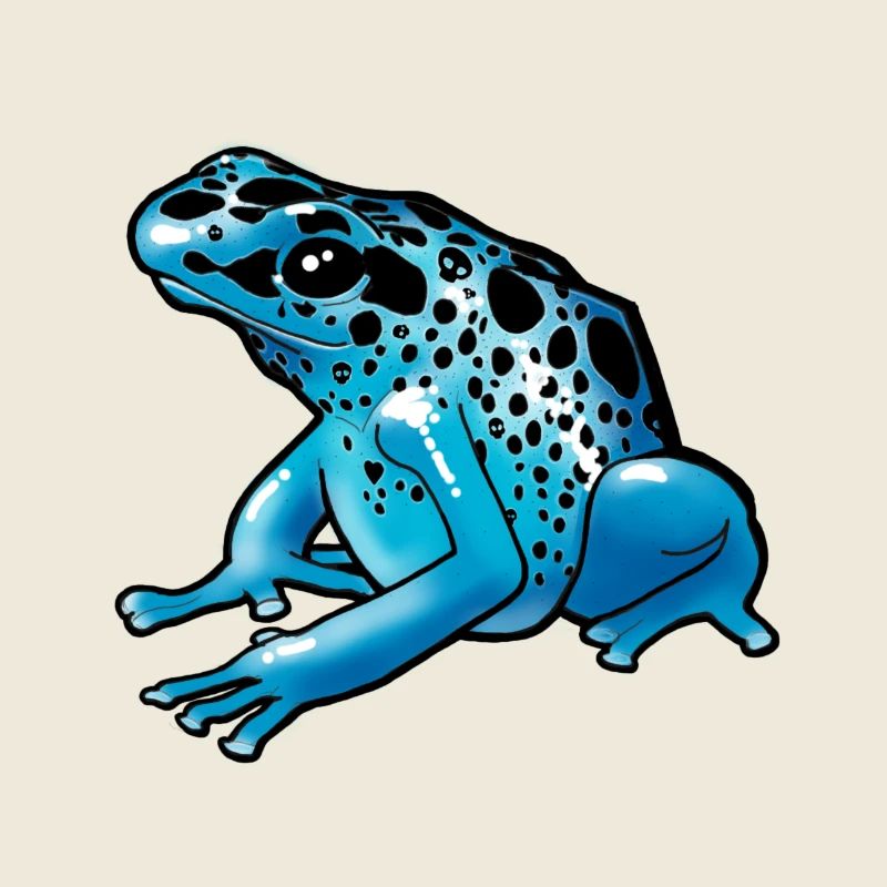 Grenouille bleue brillante à tachetés