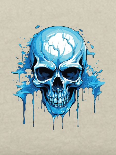 Blue Skull Ink Flow