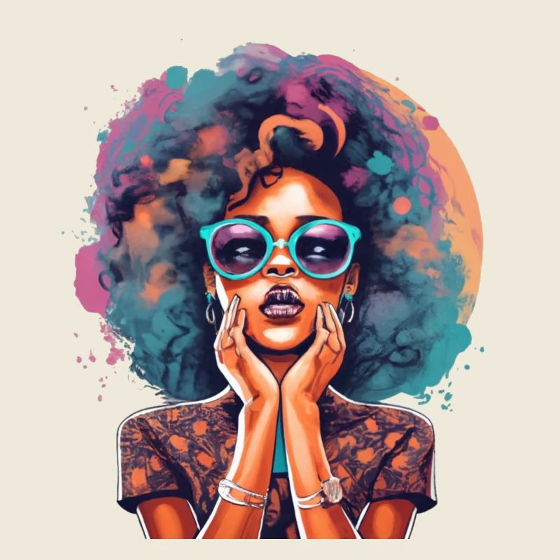 Afro Pop Portrait mit Neonbrille