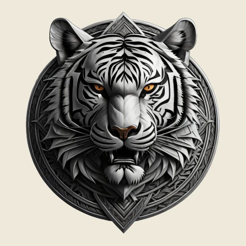 Weißer Tiger Medaillon Emblem