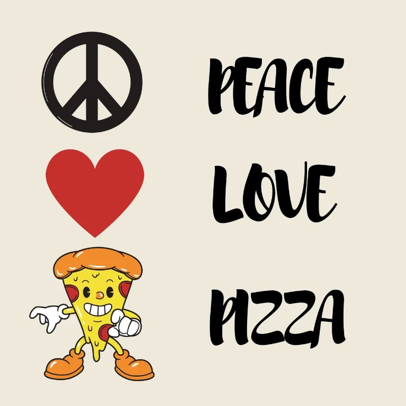 Peace, Love, pizza, mignon, amateur de pizza !