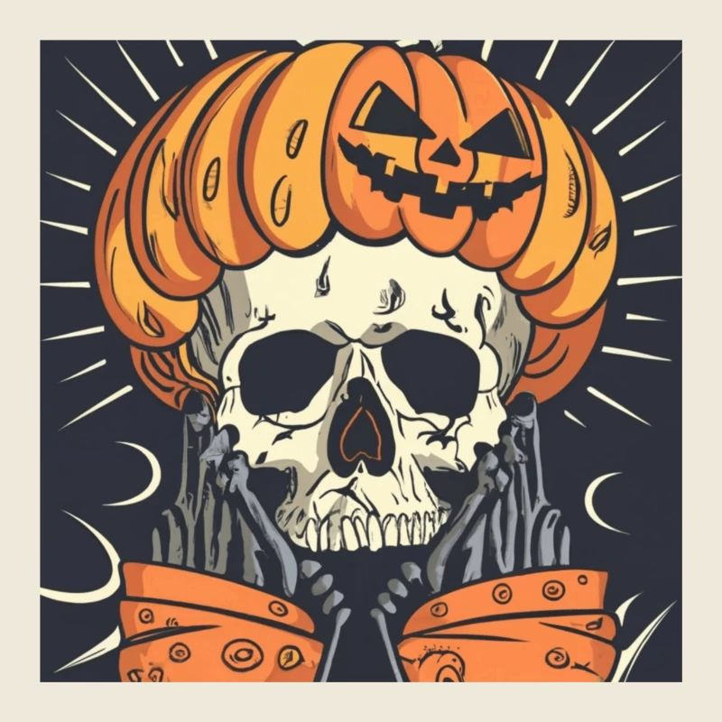 Halloween Skeleton Pumpkin