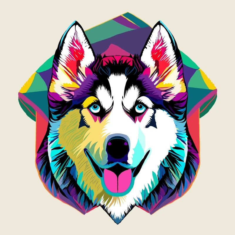 Farbenfroher Husky 