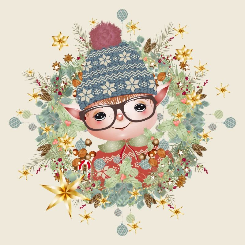 Lutin de Noël mignon dans le cadre pour Noël