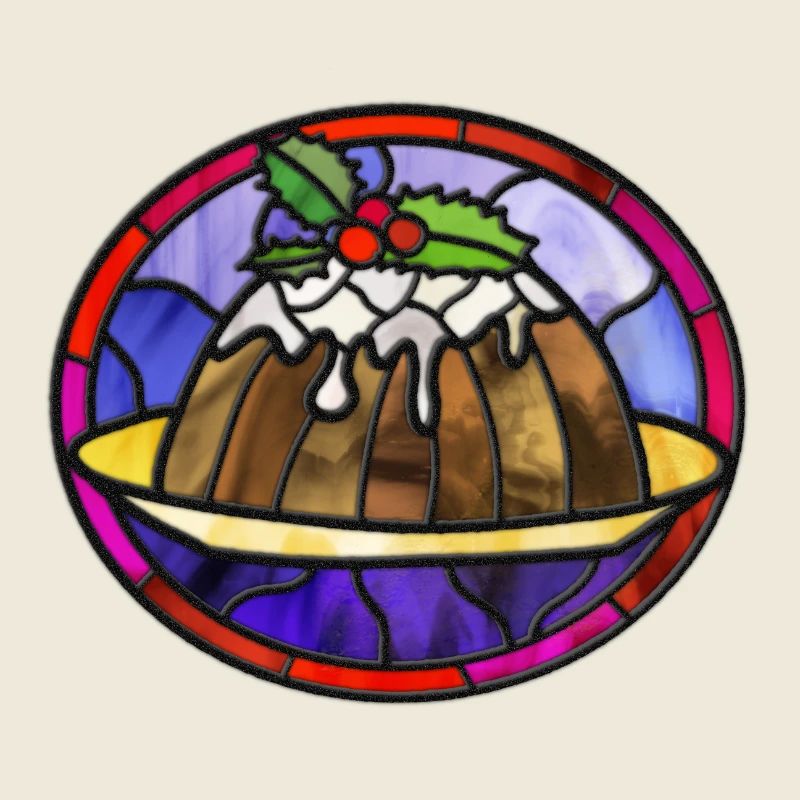 Christmas pudding. Christmas illustration