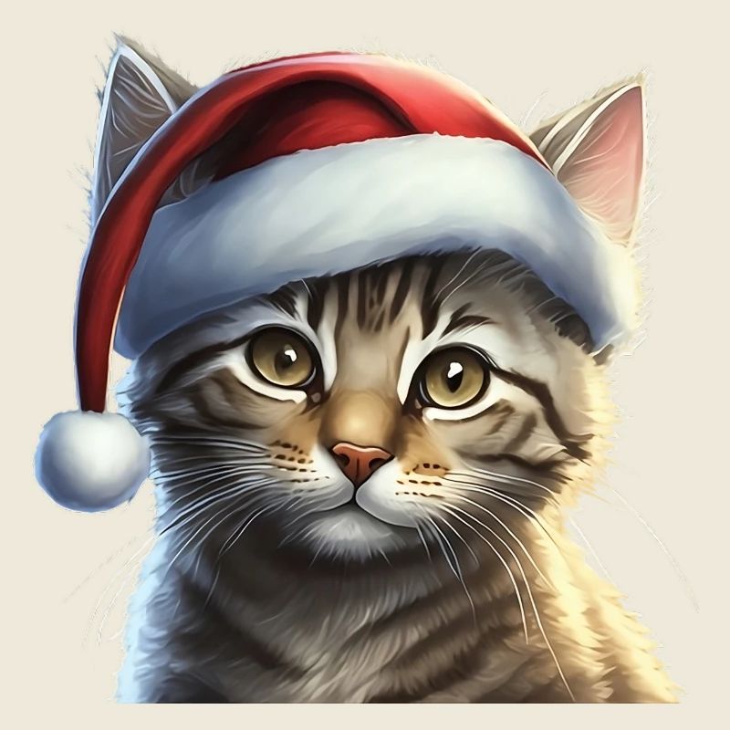 Chaton avec bonnet de Père Noël
