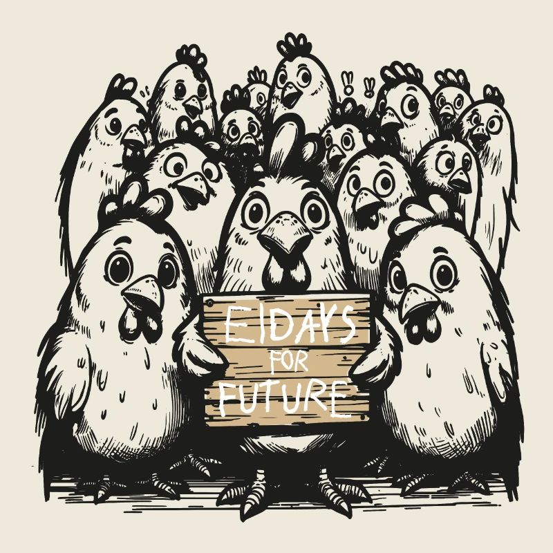 eidays for future - hühner, wortspiel, humor