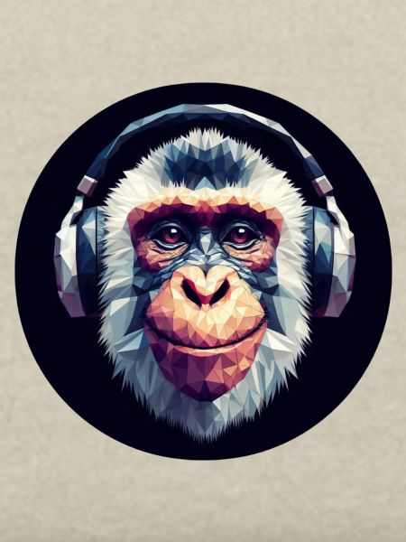 Cool monkey with headphones