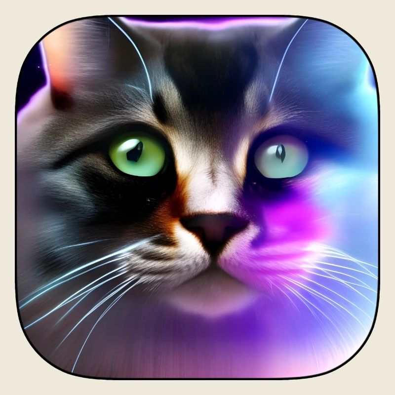 Neonkatze Farbenspiel Portrait