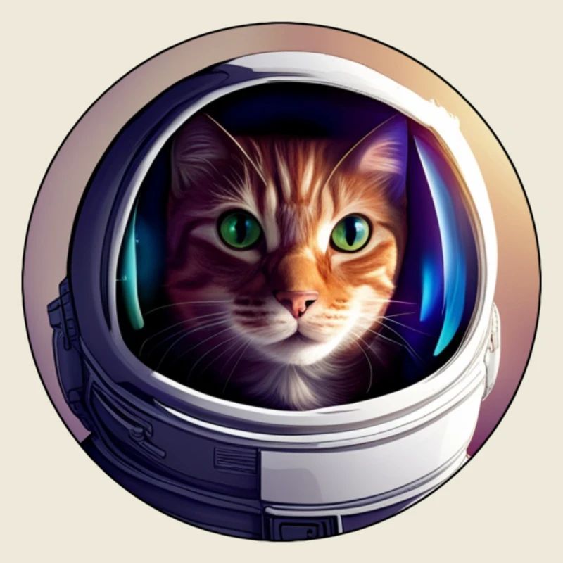 Weltraumkatze im Helm
