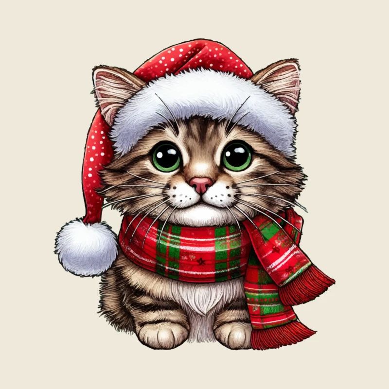 Weihnachtsmann Katze