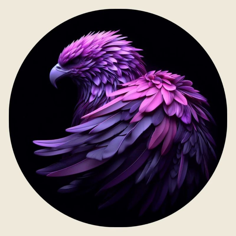 aigle violet sur fond noir