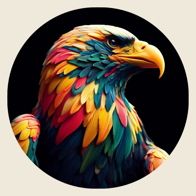 Adler mit bunten Federn