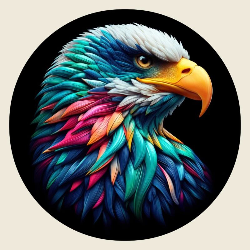 Adler Kopf bunt vor schwarzem Hintergund, Portrait