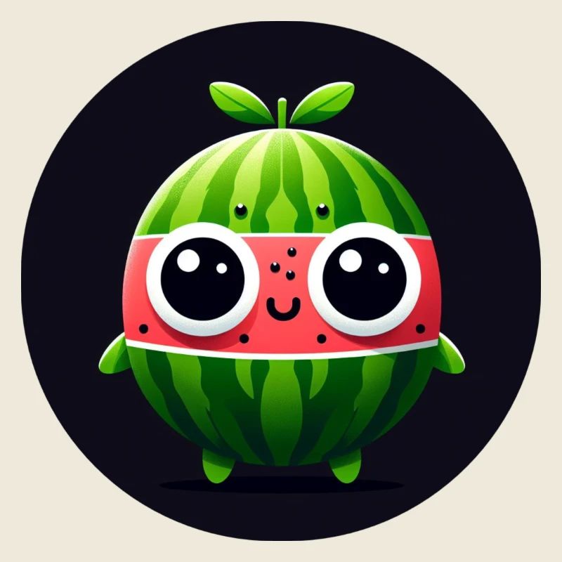 Wassermelone mit Augen im Comic Stil