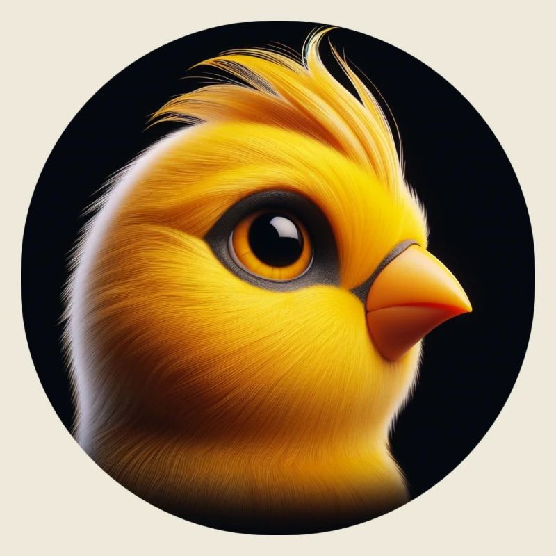 Chick yellow bird, photorealistic