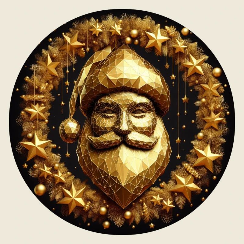 Weihnachtsmann in Gold mit Sternen