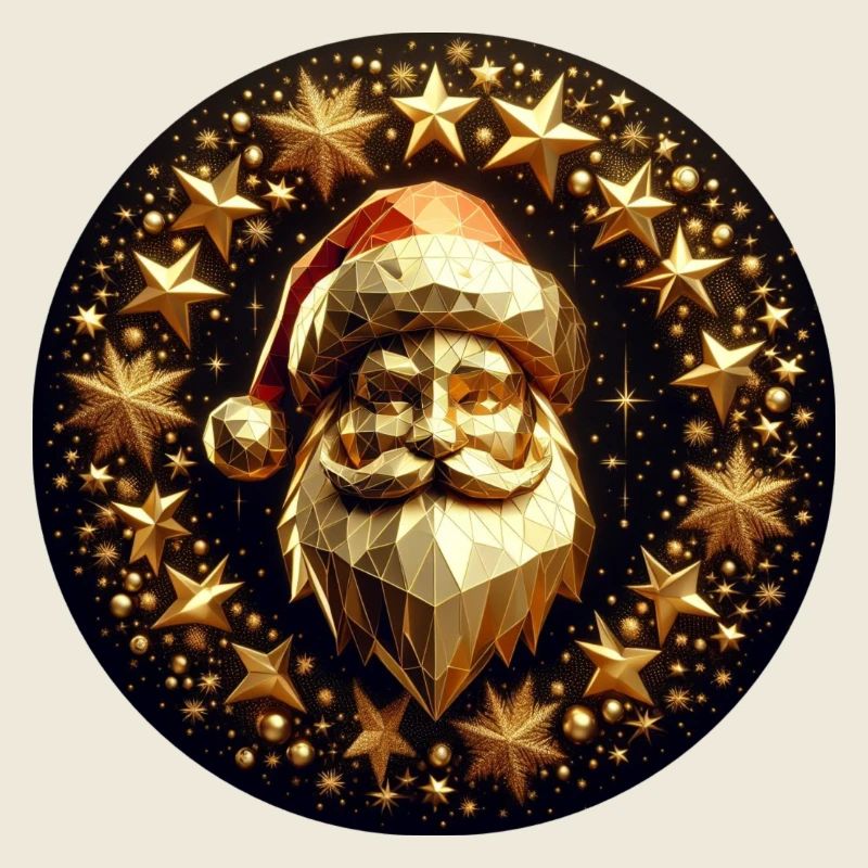 Weihnachtsmann mit Mütze und Sternen
