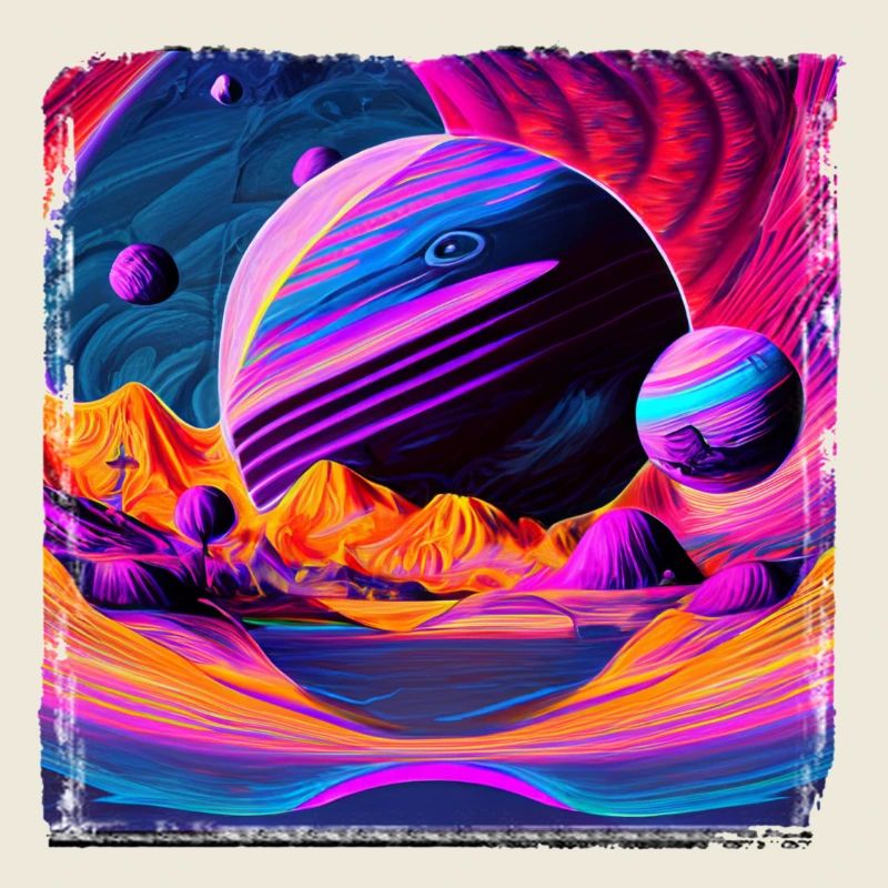 Paysage des planètes néon