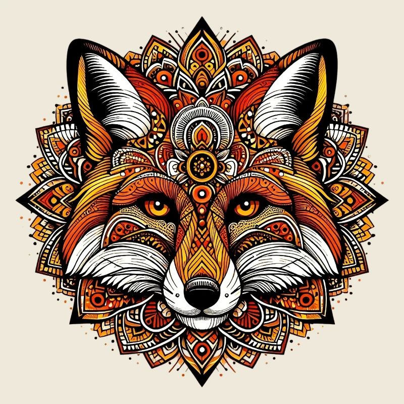 Fuchs mit Mandalas geschmückt